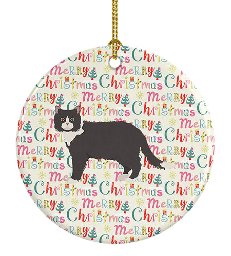 Poodle Cat #1 Cat Christmas Ceramic Ornament