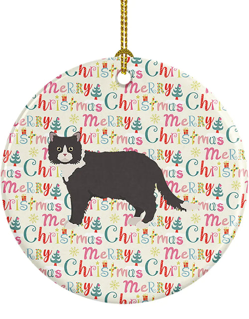 Load image into Gallery viewer, Poodle Cat #1 Cat Christmas Ceramic Ornament

