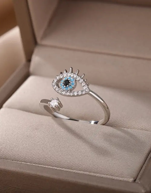 Load image into Gallery viewer, Turkish Blue Evil Eye Rings
