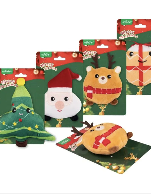 Load image into Gallery viewer, Festive Cat Plush Toy with Catnip - Perfect Holiday Gift for Cats
