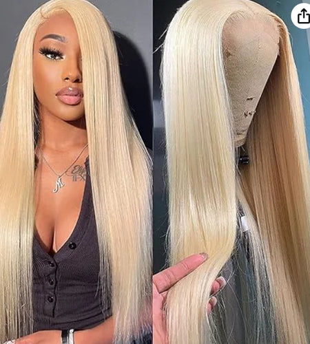 Matte Gold Long Straight Lace Front Wig