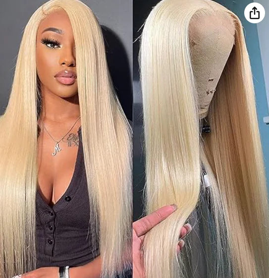 Matte Gold Long Straight Lace Front Wig