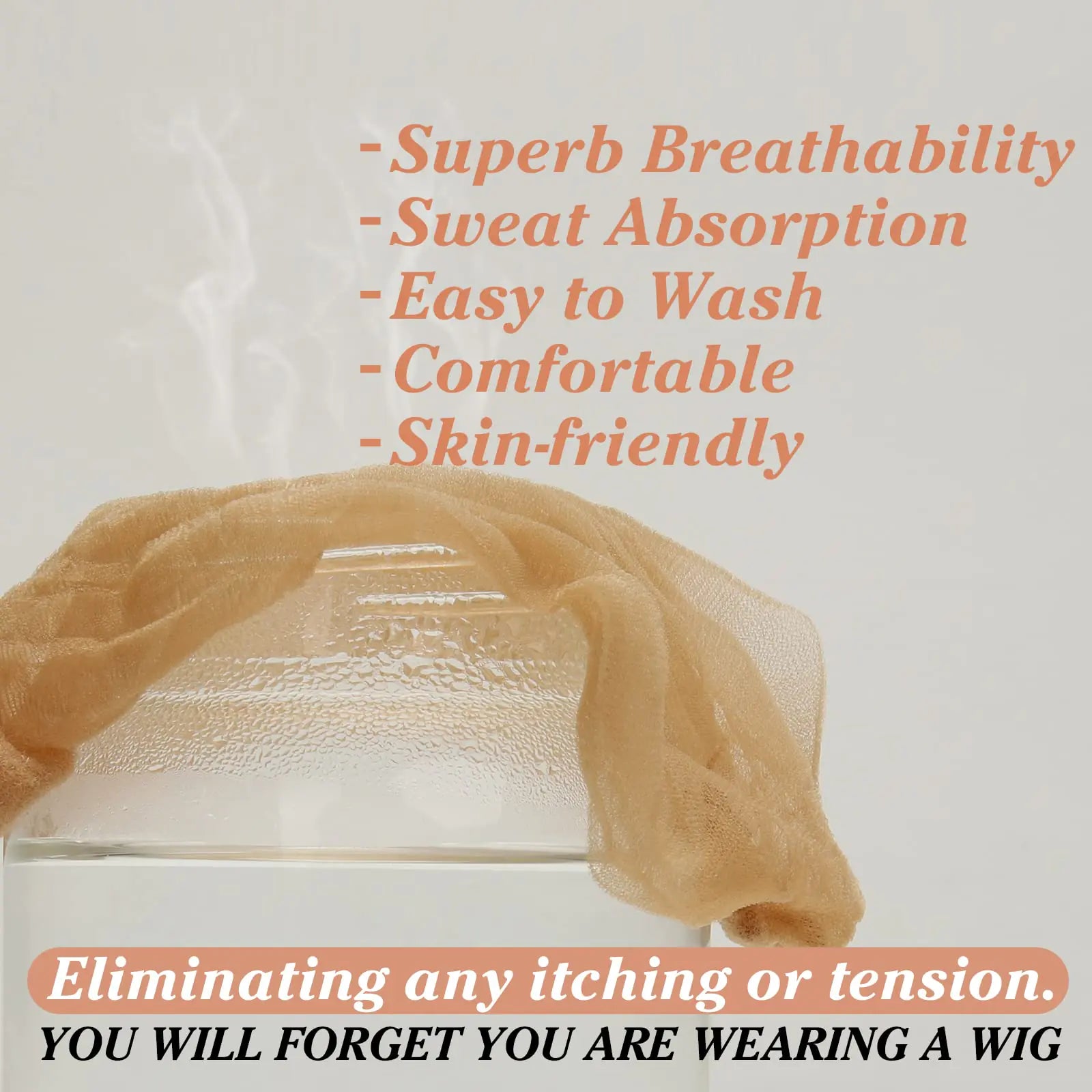 BEEOS SKINLIKE Real HD Wig Cap for Women, 24 Pieces Ultra-thin Invisible Brown Sheer Caps for Lace Front Wig Stretchy Stocking Wig Caps Wholesale 24 PCS