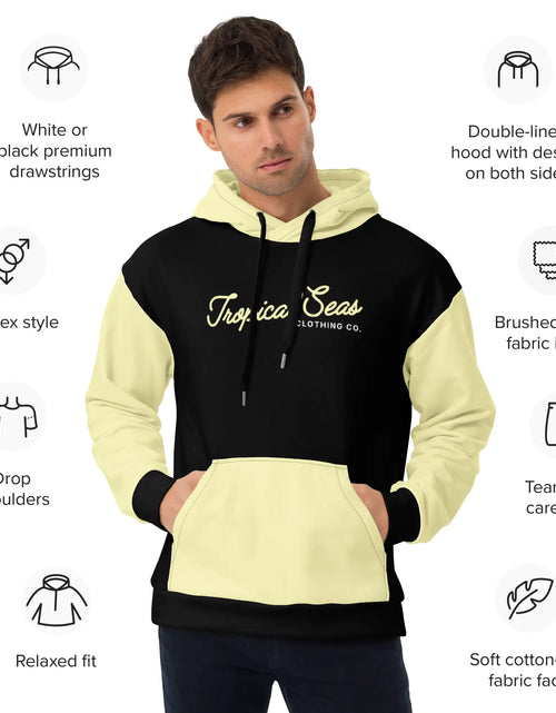 Load image into Gallery viewer, Cream Yellow Two-Tone Tropical Seas Hoodie
