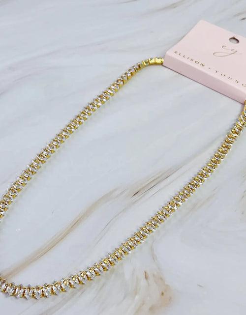 Load image into Gallery viewer, Marquise Cut Sparkle Tennis Necklace
