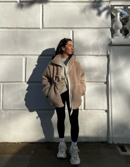Load image into Gallery viewer, New Fashion Loose Anti-Cashmere Zipper Jacket
