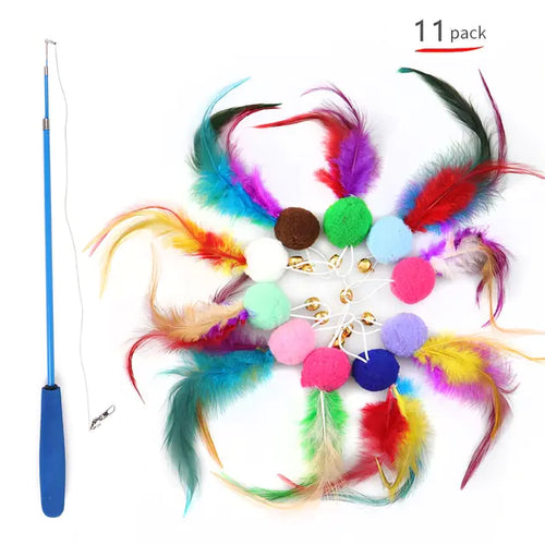 Load image into Gallery viewer, Retractable Cat Feather Toy for Indoor Cats
