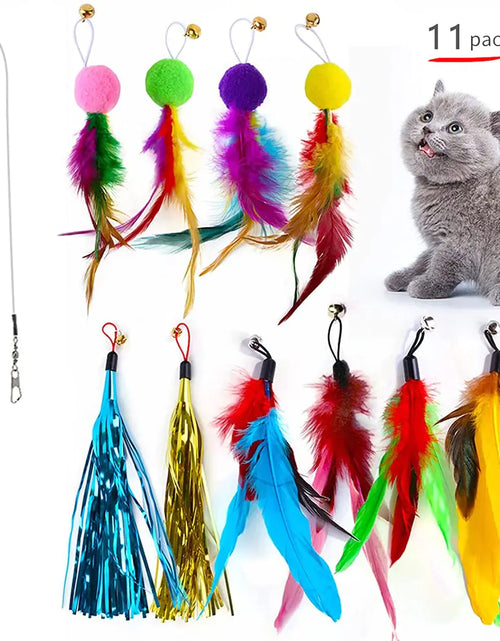 Load image into Gallery viewer, Retractable Cat Feather Toy for Indoor Cats
