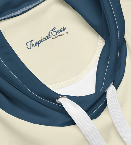 Navy & Off White Two-Toned Tropical Seas Hoodie