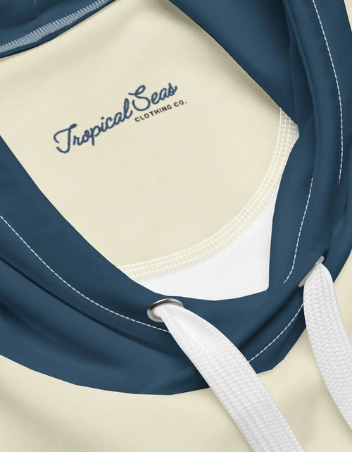 Load image into Gallery viewer, Navy &amp; Off White Two-Toned Tropical Seas Hoodie
