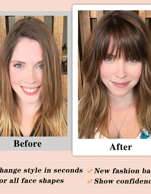 Load image into Gallery viewer, NAYOO Bangs Hair Clip in Bangs 100% Real Human Hair Extensions Natural Black Wispy Bangs Clip on Air Bangs for Women Fringe with Temples Hairpieces Curved Bangs for Daily Wear
