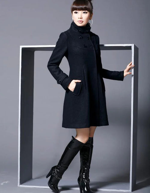 Load image into Gallery viewer, Overcoat hooded double breasted windbreaker
