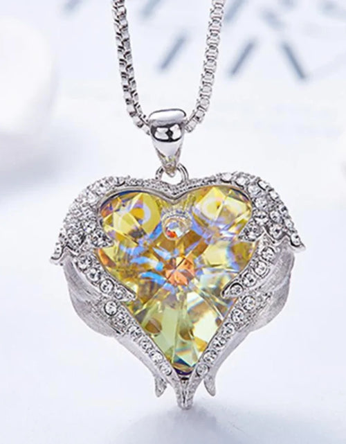 Load image into Gallery viewer, Crystal Angel Pendant Necklace
