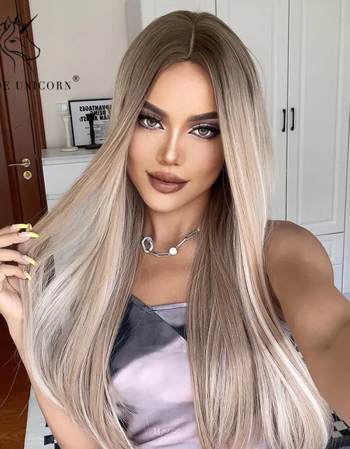 Load image into Gallery viewer, Synthetic Long Brown Wig
