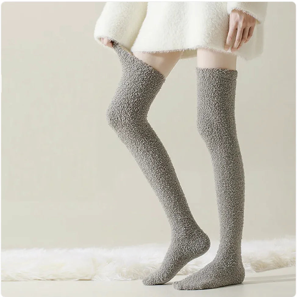 Cozy Over-the-Knee Coral Fleece Socks