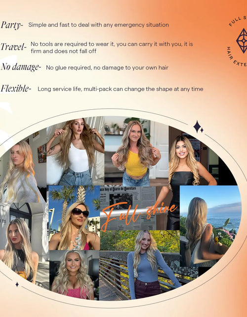 Load image into Gallery viewer, Full Shine Clip in Human Hair Extensions 20 Inch Seamless Clip in Hair Extensions Straight Remy Hair Cool Taupe Ombre Highlight Blonde Damage Free Hair Extensions Clip ins 20 Inch(Pack of 1) #7/800/7 Cool Taupe Mix Blonde
