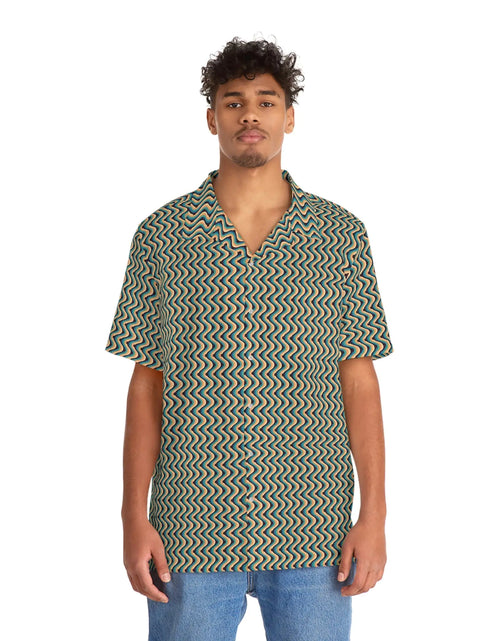 Load image into Gallery viewer, Men&#39;s Tropical Zigzag Hawaiian Shirt
