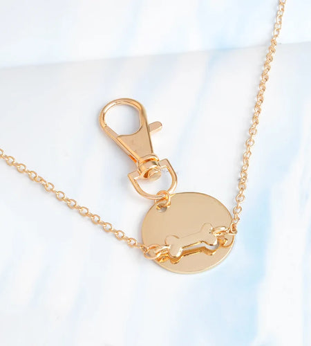 Human Dog Bone Charm Necklace