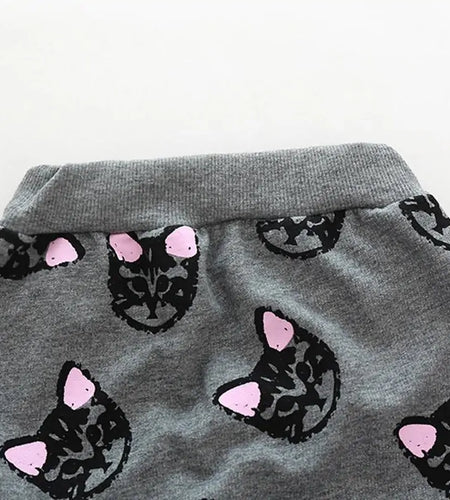 Long Sleeve Cats Print Tracksuit