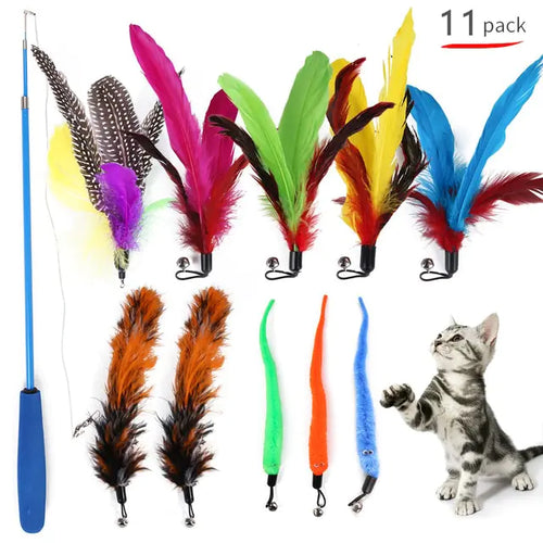 Load image into Gallery viewer, Retractable Cat Feather Toy for Indoor Cats
