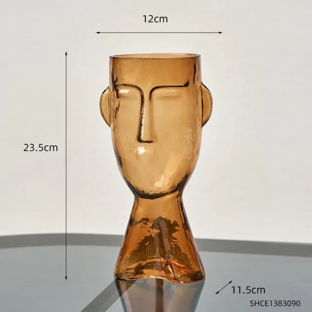 Human Head Glass Vase