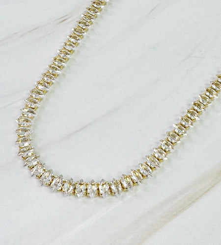 Marquise Cut Sparkle Tennis Necklace