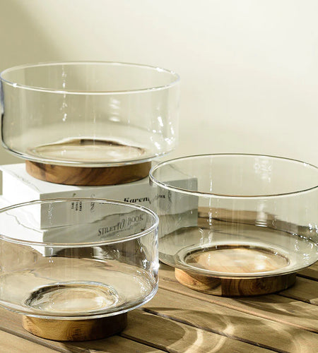Fruit Bowl with Wooden Base