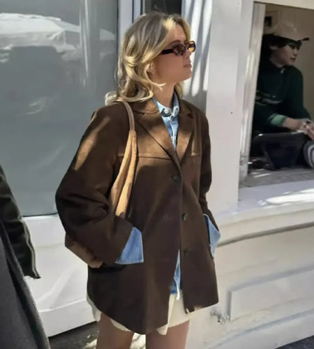 Women's Fall Winter Coat Fashion Polo Collar Double-breasted Extended Trench Coat