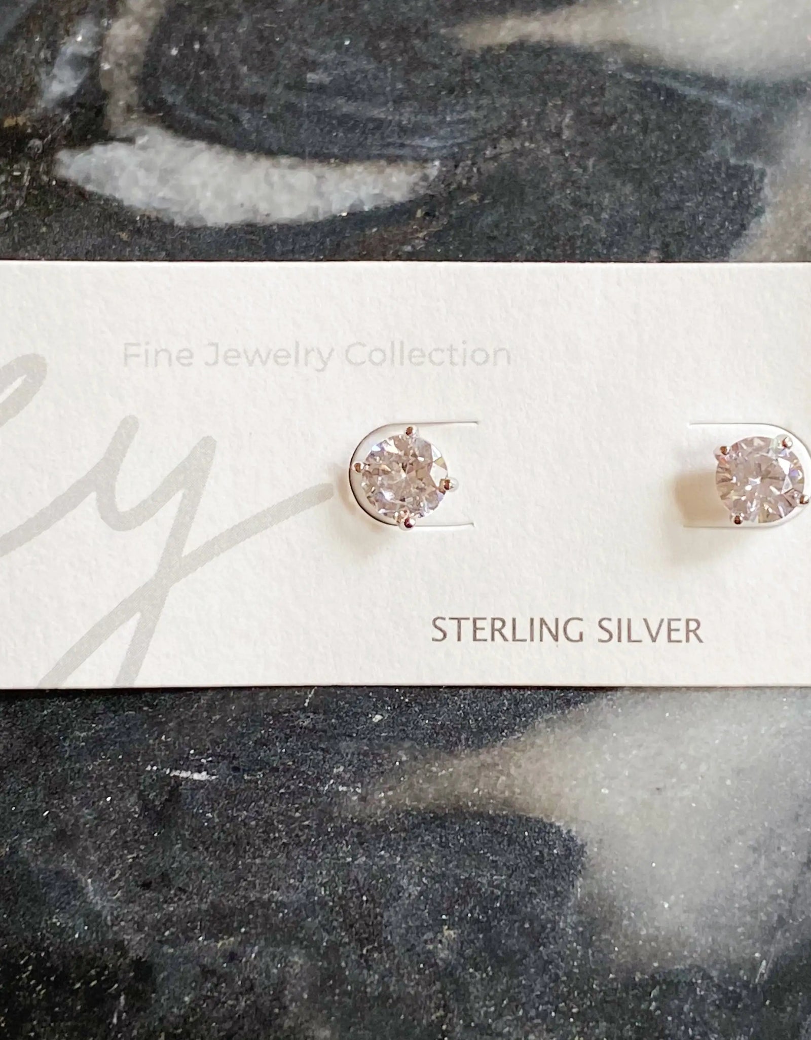 Brilliant Cut Sterling Silver Stud Earrings