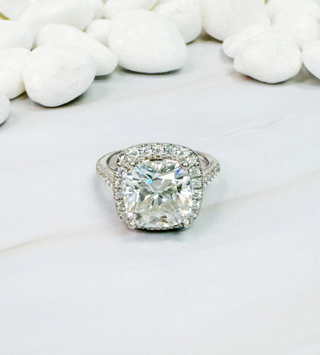 5 Carat Cushion Cut Moissanite Ring