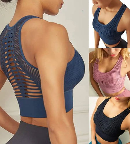 Mesh Breathable Push-Up Sports Bra for Women