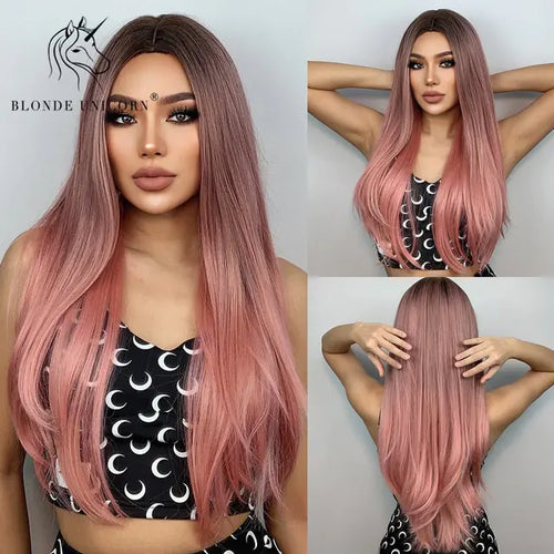 Load image into Gallery viewer, Synthetic Long Brown Wig
