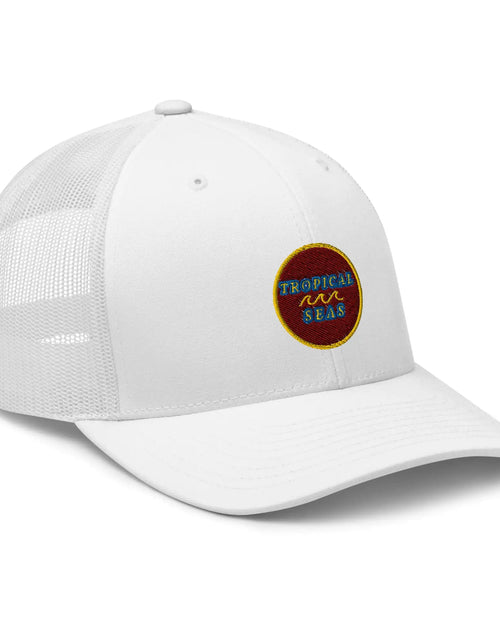 Load image into Gallery viewer, Tropical Maroon Trucker Hat

