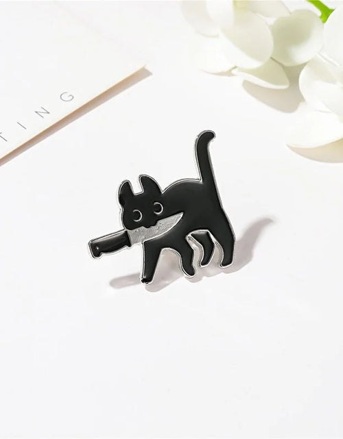 Load image into Gallery viewer, Black Cat Brooch
