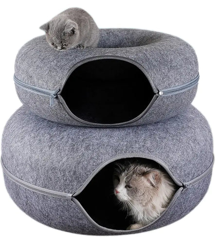 Donut Cat Bed Pet Cat Tunnel Interactive Game Toy