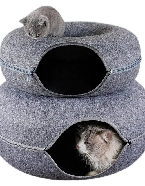 Load image into Gallery viewer, Donut Cat Bed Pet Cat Tunnel Interactive Game Toy
