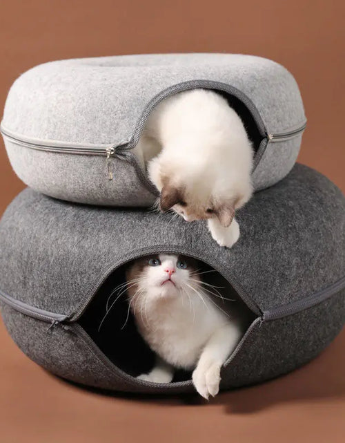 Load image into Gallery viewer, Donut Cat Bed Pet Cat Tunnel Interactive Game Toy
