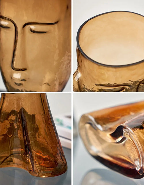 Load image into Gallery viewer, Human Head Glass Vase
