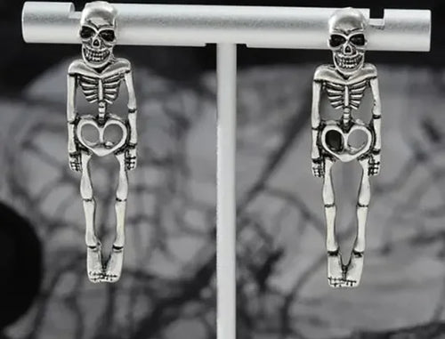 Load image into Gallery viewer, Halloween Earrings Skull Simulation Human Skeleton Detachable Stud Earrings
