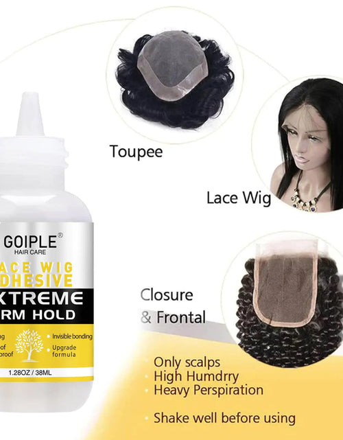 Load image into Gallery viewer, Wig Glue 1.28OZ, Waterproof Lace Front Wig Glue for Wigs with Tools and Hair Wax Stick (Wig Glue/Wig Glue Remover/Hair Wax Stick/Edge Control Wax/Elastic Band/Hair Dual Drush) flower scent-6pcs
