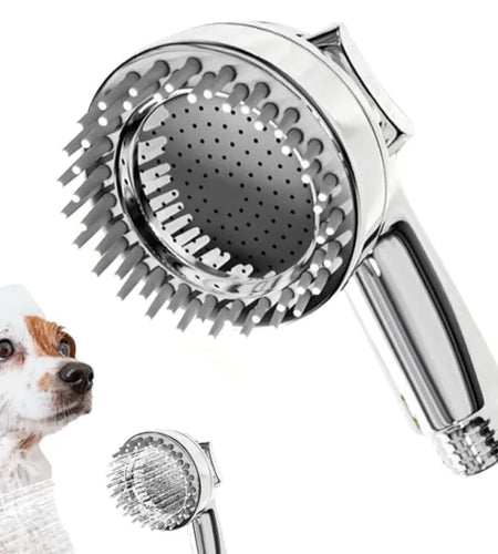 Dog Shower Attachment 2 In 1 Shower Hose Attachment Dog Bathing Soft Silicone Comb Teeth Ergonomic Grip For Dog Bath Accessories