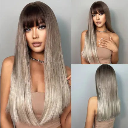 Load image into Gallery viewer, Synthetic Long Brown Wig
