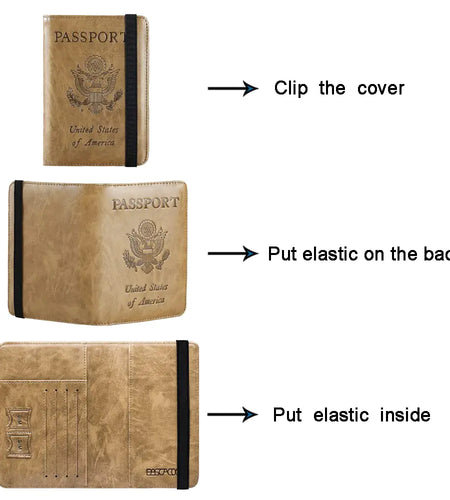 Passport Holder Cover Wallet Travel Essentials RFID Blocking Leather Card Case International Travel Must Haves Travel Accessories for Women Men(101#Brown) Brown Classic