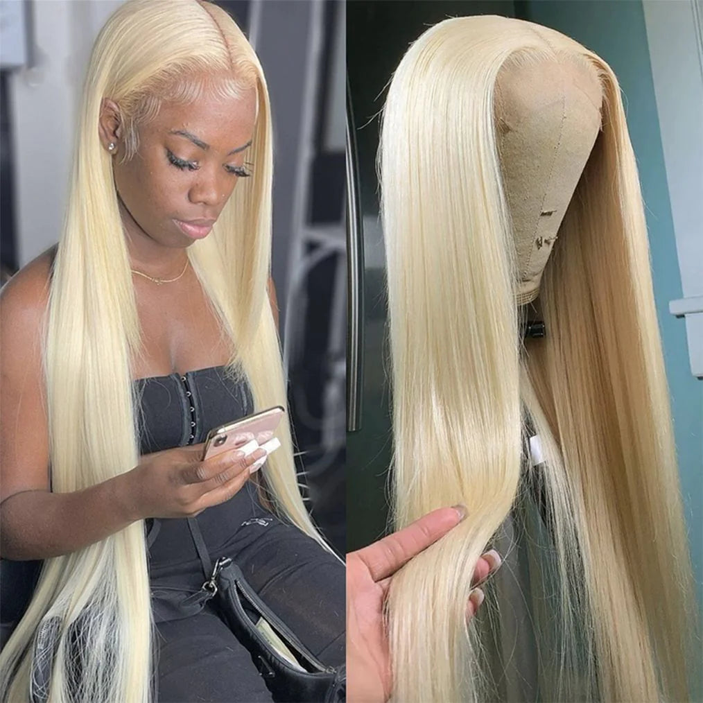 Matte Gold Long Straight Lace Front Wig