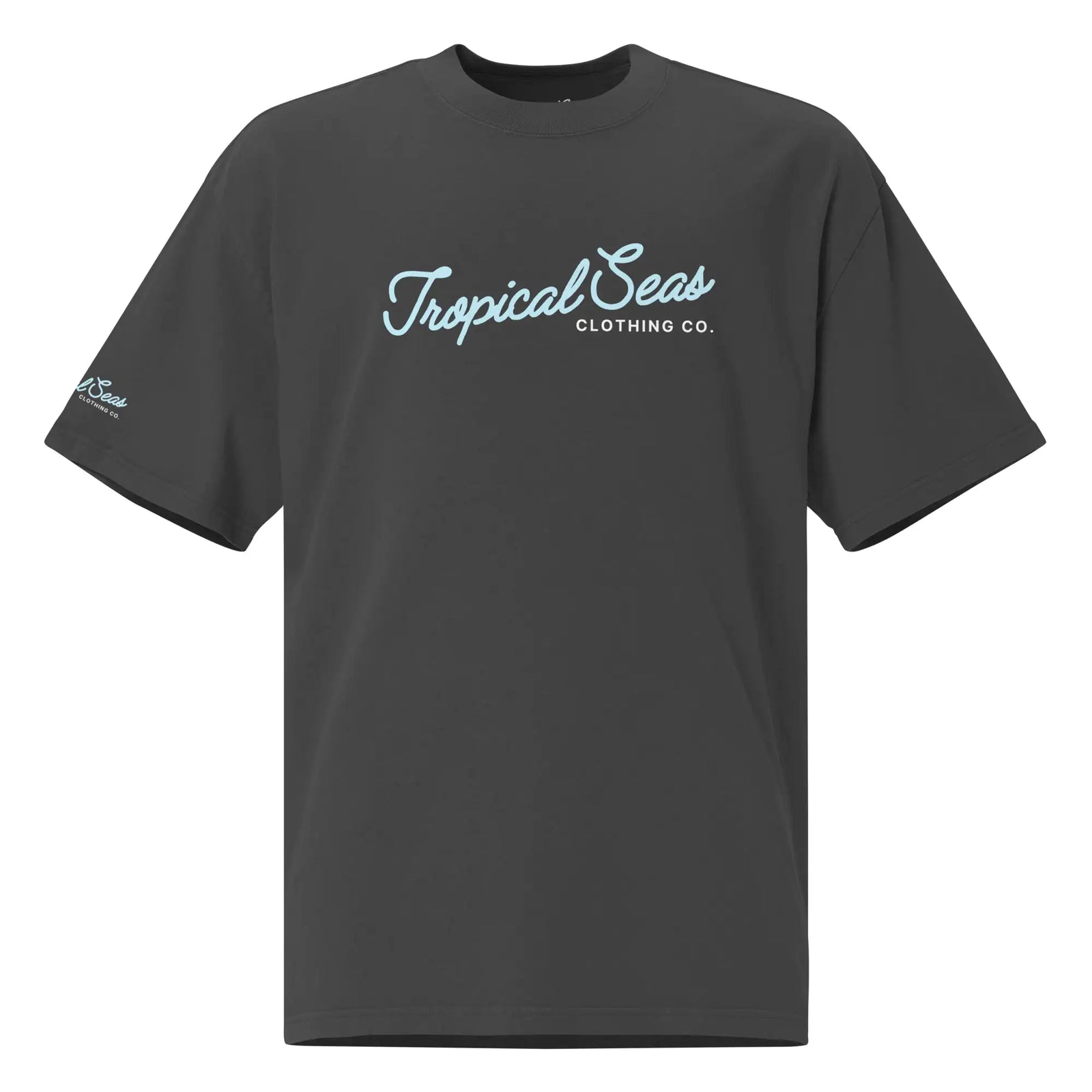 Oversized Tropical Seas Printed Faded T-shirt