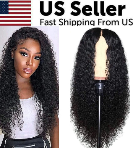 AA Hair Front Wig Womens Brazilian Human Long Curly Lace Wavy Hair Wigs US 2023