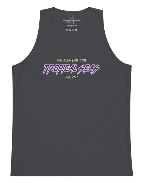Load image into Gallery viewer, Men’s Premium Cartoon Shark Surfer Tank Top
