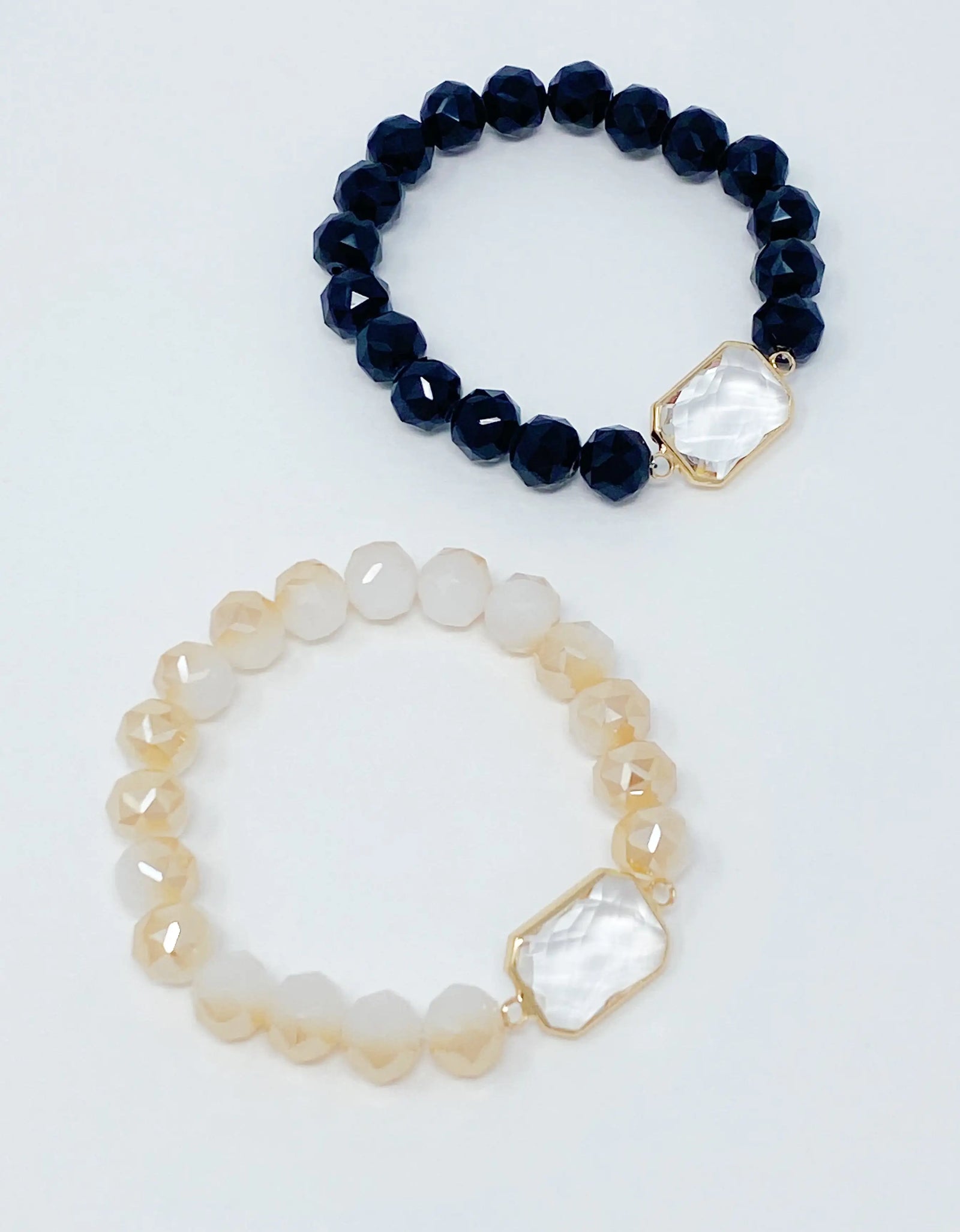 Diamond Cut Beads Stretch Bracelet