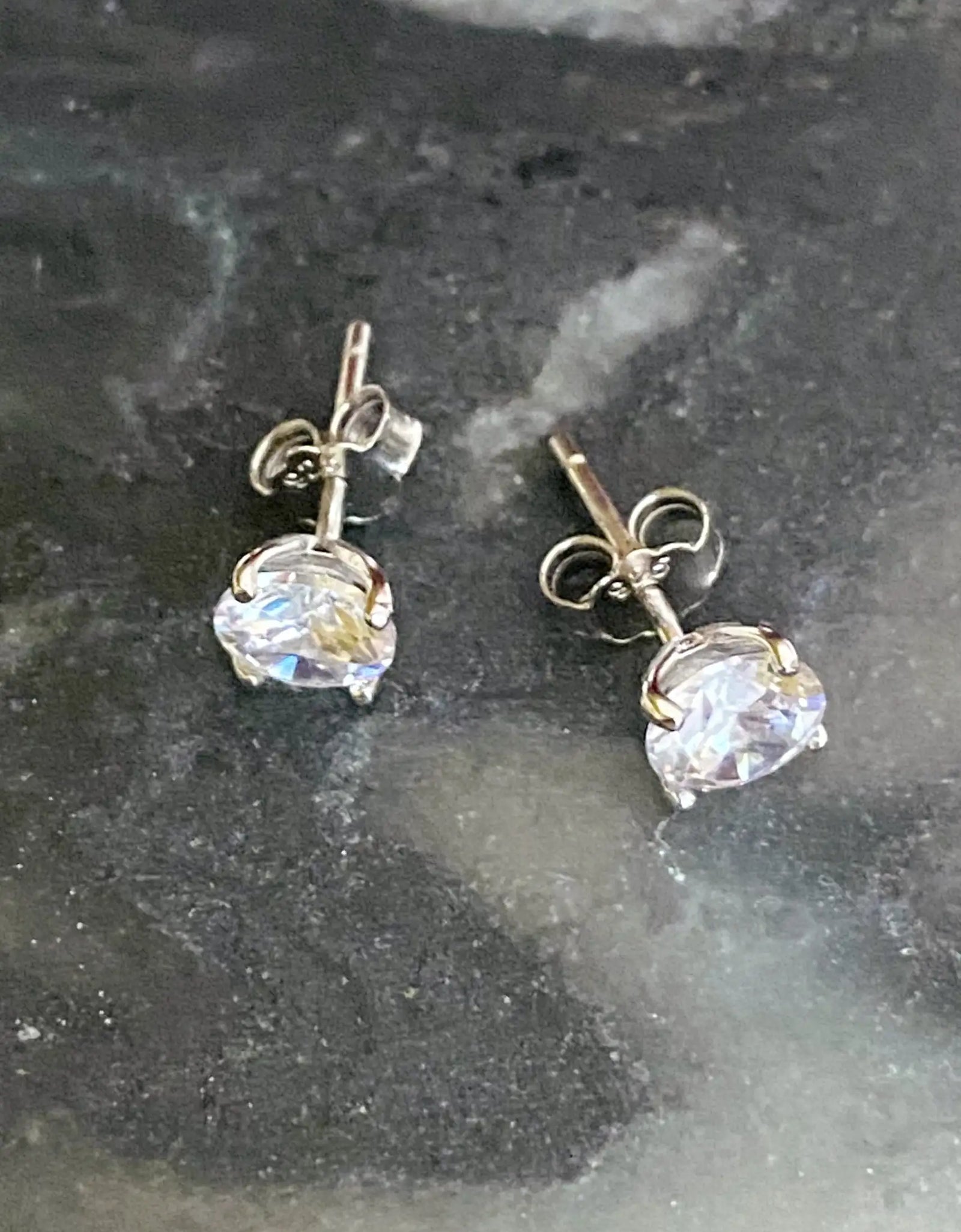 Brilliant Cut Sterling Silver Stud Earrings