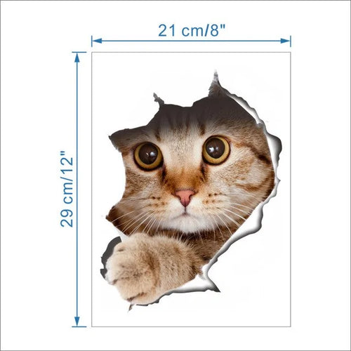 Load image into Gallery viewer, 3D Effect Cats Toilet Switch Toilet Door Sticker
